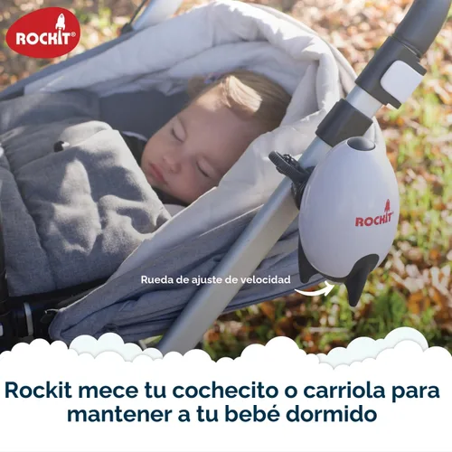 Vista 2 de Rockit Mecedora para bebé recargable por USB - Mecedora portátil con manos libres para dormir que calma suavemente el cochecito o el buggy