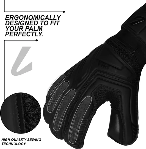 Vista 5 de Guantes de portero para adultos con protección para los dedos, guantes de fútbol transpirables para hombre, guantes de fútbol Giga Palm