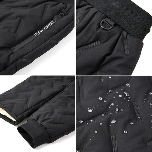 Vista 6 de Pantalones deportivos unisex con forro polar de lana de cordero, pantalones de forro polar de invierno, pantalones deportivos gruesos y cálidos
