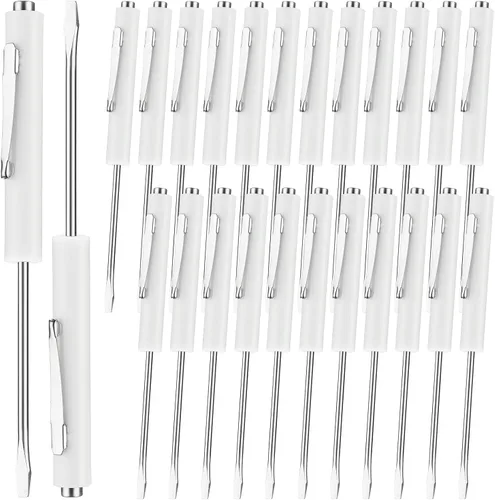 Vista 28 de Honoson 10 Piezas de Destornillador de Bolsillo Mini con Parte Superior y Clips de Bolsillo Magnéticos, Destornillador Pequeño Ranurado con Cabeza