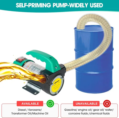 Vista 5 de AIGMISON Bomba de transferencia de diésel 12V 260W con manguera de apagado automático, kit de bomba extractora de transferencia de combustible