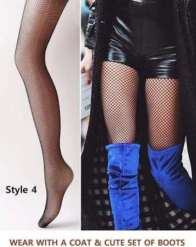 Vista 5 de Vero Monte - Medias de red con patrón para mujer, medias de red negras