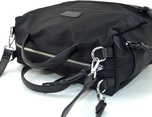 Vista 5 de MN & Sue Utilidad Nylon Oxford de Cruz Cuerpo ampliable Basic Lady Purse multifunción hombro Hobo Satchel