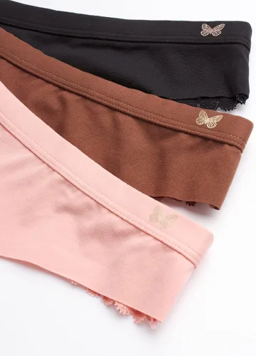 Vista 28 de Jessica Simpson Ropa interior para mujer – Paquete de 3 bragas de microfibra elástica duradera sexy – Tangas de encaje suave para mujer