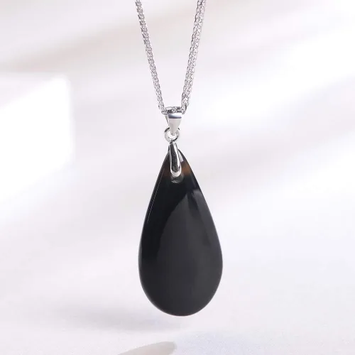 Vista 2 de iSTONE - Collar de plata de ley 925 con dije de lapislázuli para mujer, piedra preciosa natal con cadena de plata de 18 pulgadas