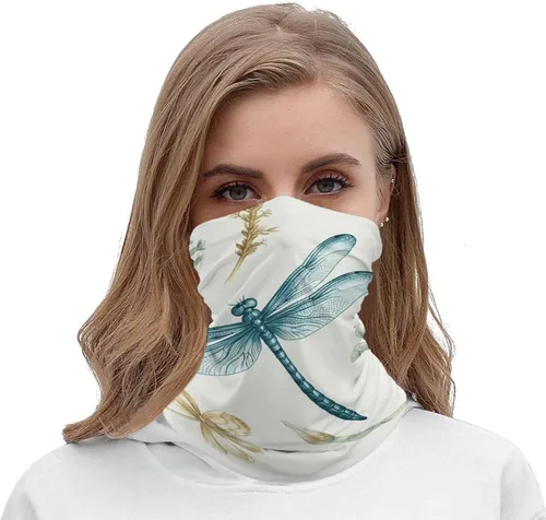 Vista 4 de UPF 50+ Sun Protection Neck Gaiter Elastic Bandana Outdoor Breathable Face Mask Dragonfly Cooling Face Cover Scarf Balaclava Fishing Mask Headband