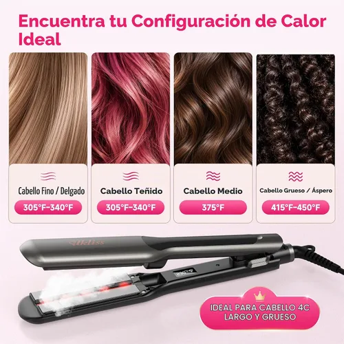 Vista 6 de UKLISS Plancha de pelo profesional de 2 pulgadas de ancho