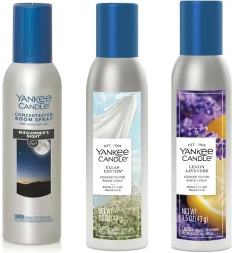 Vista 11 de Yankee Candle Ambientador concentrado en aerosol, eliminador de olores para el hogar, baño, corona de otoño, 1.5 onzas (paquete de 3)