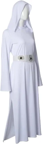 Vista 2 de Disfraz de estrella larga con capucha para mujer, vestido de princesa con cinturón para Halloween