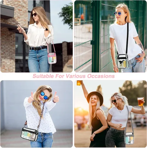 Vista 8 de Clear Crossbody Bag, Stadium Approved Clear Purse Bag With Adjustable Shoulder Strap, Messenger Bags