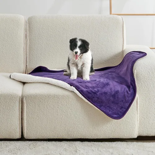 Vista 20 de Manta impermeable para cama, sofá, manta líquida suave a prueba de orina para perro, cachorro, gato, protector reversible de vellón Sherpa