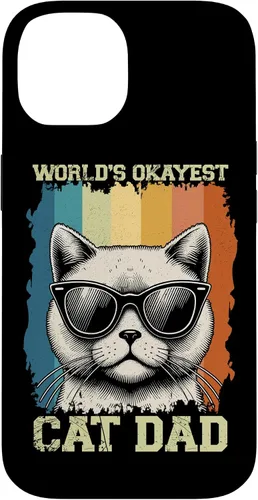 Vista 4 de World's Okayest Cat Dad Cat Lover Animal Father's Day Parent Case for iPhone 16
