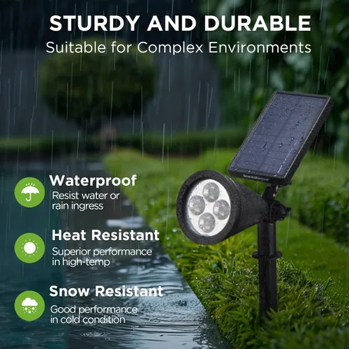 Vista 5 de InnoGear Focos solares, luces solares para exteriores, focos solares para bandera, poste de bandera, impermeable, iluminación de paisaje exterior