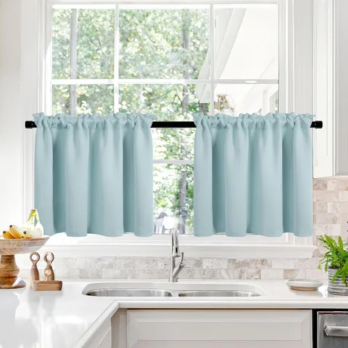 Vista 62 de Deconovo Cortinas opacas, aislamiento térmico, dobladillo para barra, reducción de ruido, certificado Oeko-TEX, cortinas de oscurecimiento