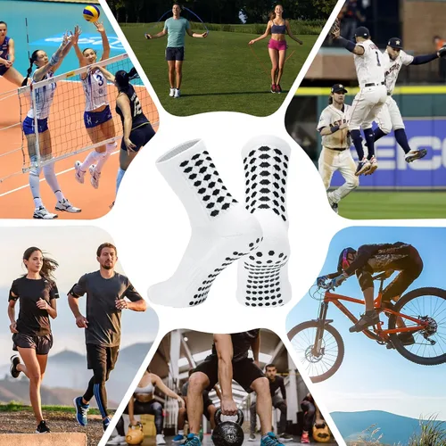 Vista 7 de Elfcool Calcetines de fútbol con agarre, 4/6 pares de almohadillas antideslizantes de agarre atlético calcetines de fútbol para hombres y mujeres