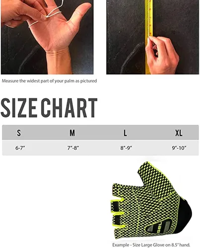 Vista 13 de Guantes reflectantes para bicicleta de verano, guantes de ciclismo fluorescentes de alta visibilidad con acolchado de gel y golpes antideslizantes