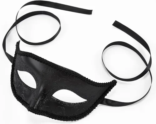 Vista 6 de TRIFUNESS Máscara de mascarada para hombre, máscara griega romana veneciana para Mardi Gras, fiesta de graduación de Halloween