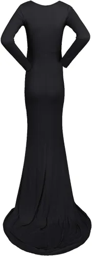 Vista 3 de Vestido elegante de maternidad para fotografía, de manga larga, ajustado, para el suelo, para baby shower, sesión de fotos