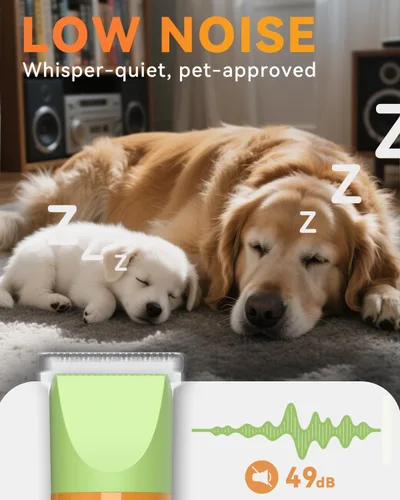 Vista 3 de unibono Kit de aseo para perros con recortador de patas, cortapelos eléctrico recargable todo en uno de bajo ruido, silencioso y pequeño para patas