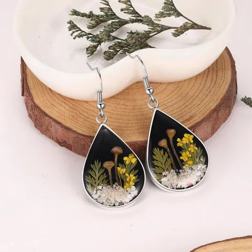 Vista 66 de Forget-Me-Not and Queen Anne's Lace Pressed Wildflower Earrings Pressed Flower Earrings Handmade Drop and Dangle Earrings Gift for Woman