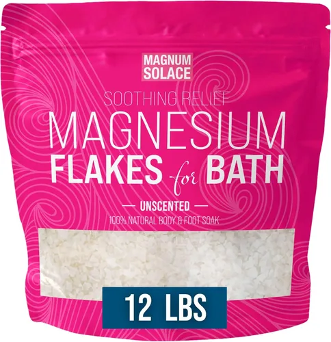 Vista 8 de Copos de magnesio para baño, escamas de cloruro de magnesio orgánico puro, sin perfume, 10 libras