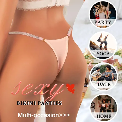 Vista 3 de Tanga sexy para mujer, bragas con espalda en T y tiro bajo