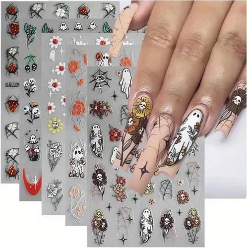 Vista 10 de Calcomanías de arte de uñas de corazón de San Valentín, calcomanías de uñas blancas para el día de San Valentín, calcomanías de uñas autoadhesivas