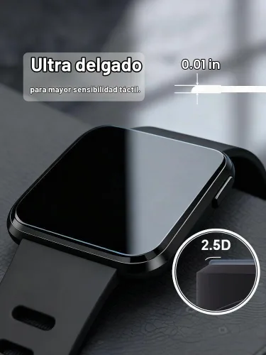 Vista 3 de iDaPro Protector de pantalla para Fitbit Versa Lite, vidrio templado 9H