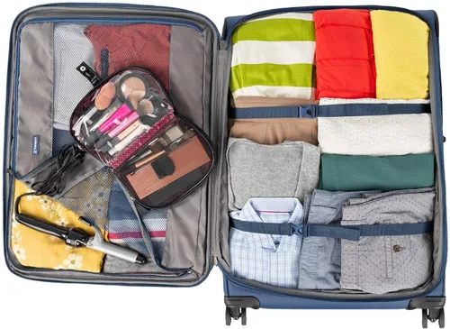 Vista 4 de Travelpro Tourlite Softside Equipaje Expandible con 4 Ruedas Giratorias, Maleta Ligera, Hombres y Mujeres, Azul, Grande a cuadros, 29 pulg., Equipaje