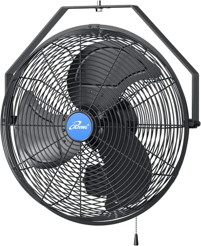 Vista 12 de iLiving Ventilador oscilante de montaje en pared con inclinación ajustable, 18 pulgadas, 3 velocidades, rejilla y hoja de metal, oscilación de 90