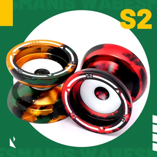 Vista 6 de Yoyo profesional S2 para niños y adultos, Yo Yo Yo de metal sensible Yoyo que no responde, yoyo de doble propósito + rodamiento KK + 10 cuerdas +