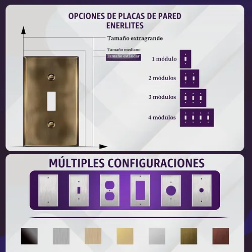 Vista 6 de ENERLITES Placa de pared metálica para interruptor de luz de palanca, cubierta de interruptor de acero inoxidable, resistente a la corrosión
