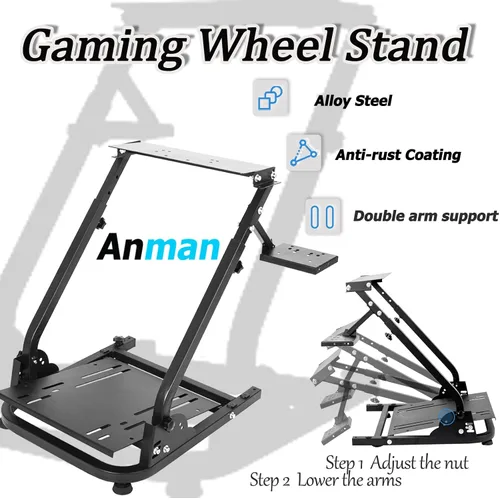 Vista 4 de Anman G920 Racing Steering Pro Wheel Stand fit for Logitech G25G27G923 Fanatec Thrustmaster T80T300 PS4PS5GT7,Not included Electronic devices