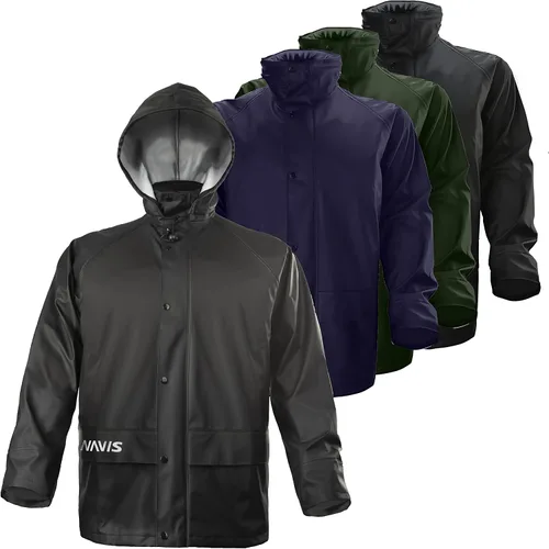 Vista 8 de NAVIS MARINE Rain Suit for Men Heavy Duty Workwear Waterproof Jacket with Bib Pants 3 Pieces