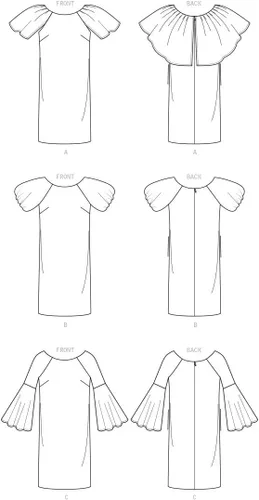 Vista 8 de Butterick Patterns - Patrones de costura para vestido de manga larga y corta 40 a 157in color blanco