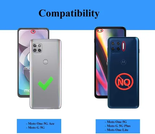 Vista 2 de Jackpot inalámbrico compatible para Motorola One 5G ACE Moto G 5G con clip de cinturón giratorio, protector de pantalla integrado, protección