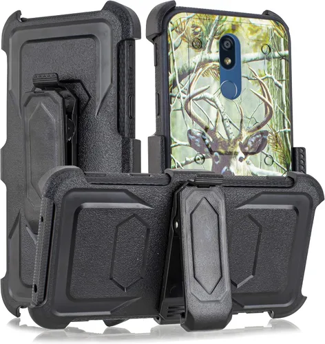Vista 2 de Funda para LG K40 / Solo LTE / K12 Plus/LG X4 2019/LMX420/L423, con [protector de pantalla] incorporado [protector de pantalla] funda resistente