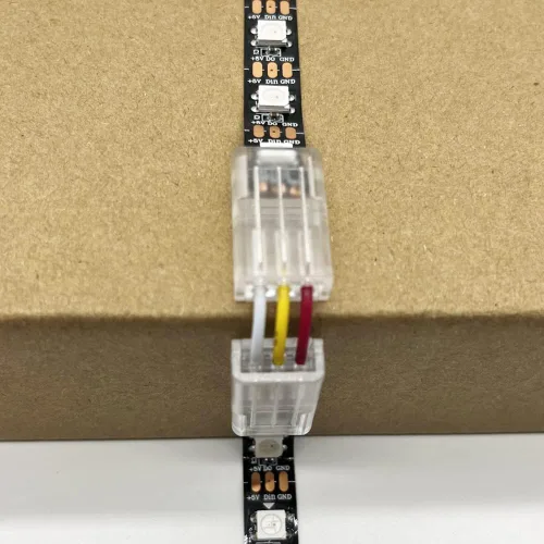 Vista 3 de Conector de esquina de barra LED 3pin10mm ángulo recto en forma de L sin soldadura Conector ajustable para WS2811 WS2812B RGB RGB LED bar Lights。