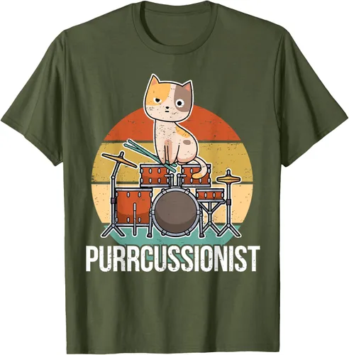 Vista 56 de Funny Percussion Drummer Drumming Drums Saying I Kitten Cat Camiseta, Negro, S