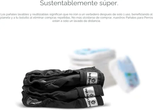 Vista 6 de [Usado] Pet Parents - Pañales lavables para perros (3 unidades), pañales duraderos y de alta calidad para machos y hembras