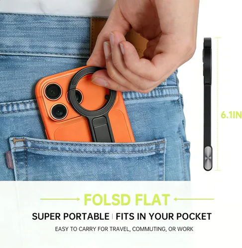 Vista 7 de Soporte magnético para trípode para teléfono, mini trípode de aluminio para teléfono celular, soporte de bolsillo para teléfono celular, imán