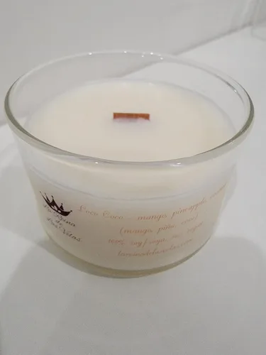 Vista 4 de Loco Coco Soy Candle Pineapple Mango Coconut (wood wick, 4 oz)