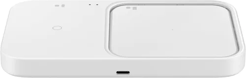 Vista 5 de Samsung Cargador inalámbrico oficial de 15 W Duo [2022] con adaptador de viaje, blanco