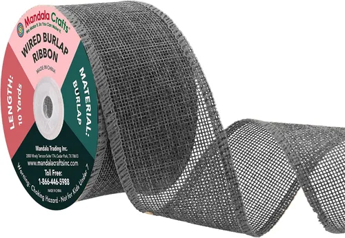 Vista 106 de Mandala Crafts Cinta de arpillera negra de 1.5 pulgadas de ancho para manualidades, rollo de 20 yardas de cinta rústica de arpillera para coronas
