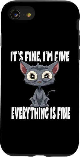 Vista 8 de Funda para iPhone 12 mini It's Fine I'm Fine Everything Is Fine Lustige Katze