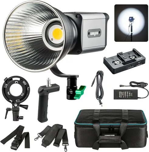 Vista 3 de Kit de iluminación de video LED de 80W/7800LM, montaje Bowens COB Continuous Film Lighting Studio Monolight para fotografía de moda de productos
