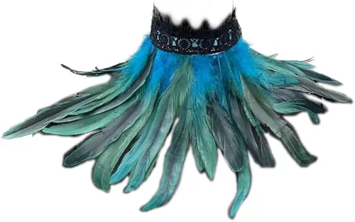 Vista 2 de MoreChioce Collar de plumas, cuello de plumas naturales para mujer y niña, decoración para disfraz de fiesta