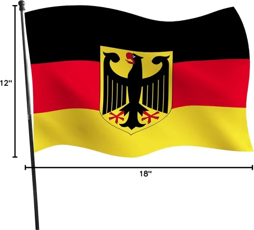 Vista 8 de YongFoto Bandera de águila de Alemania de 1 x 1.5 pies, bandera alemana para celebraciones al aire libre, hogar, jardín, porche, fiesta, banderas