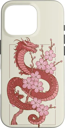 Vista 20 de iPhone 16 Japanese Dragon in Cherry Blossom Case