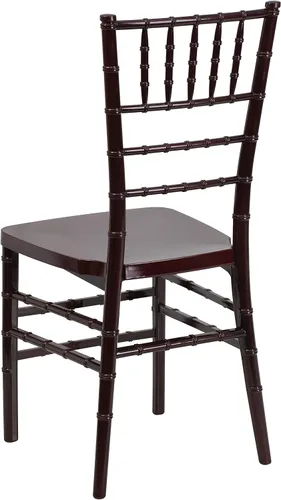 Vista 4 de Flash Furniture HERCULES PREMIUM Series Silla apilable de resina de caoba Chiavari Weddings And Parties, Durable Resin, Easy To Clean